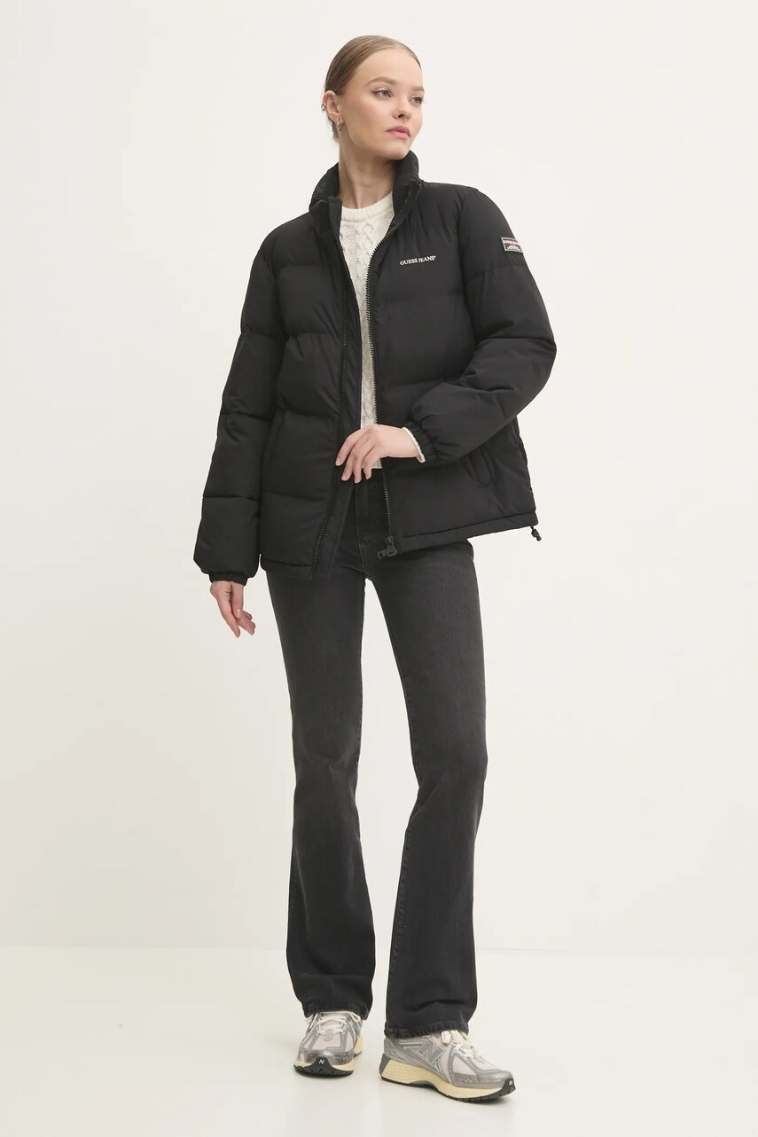Куртка Guess Jeans жіноча колір чорний зимова W4BL21 WGII2