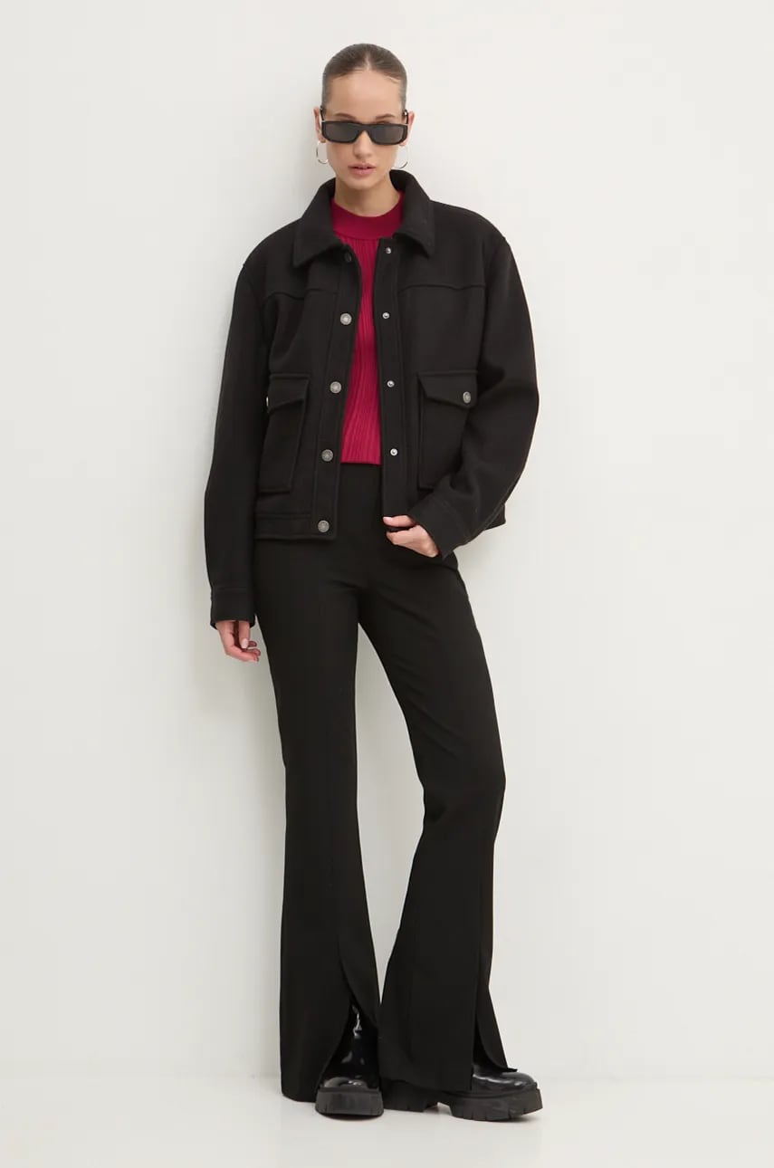 Куртка Guess Jeans жіноча колір чорний перехідна W4BL27 WGIX2