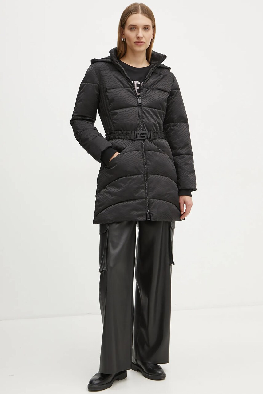 Куртка Guess SELINE жіноча колір чорний зимова W4BL58 WGL72