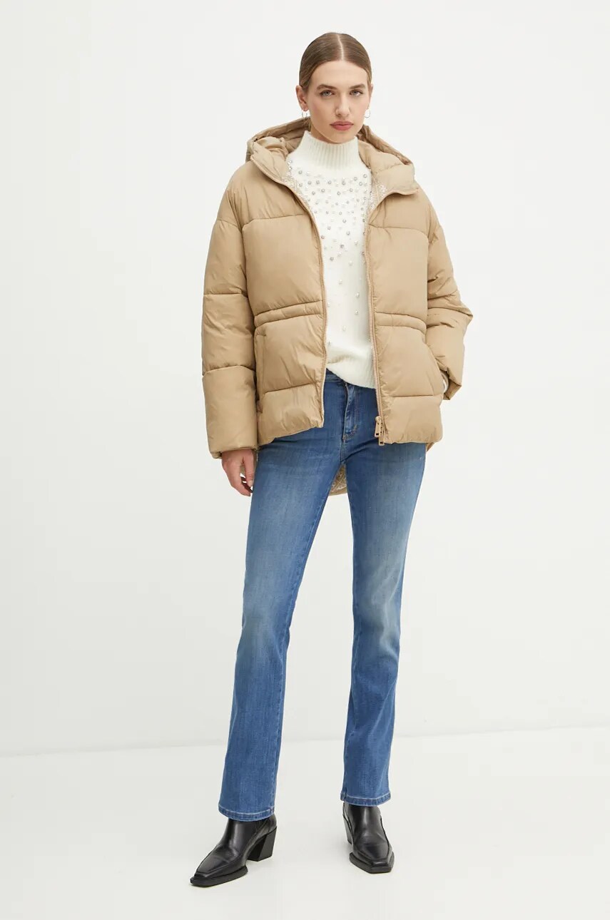 Куртка Guess MARIKA жіноча колір бежевий зимова W4BL99 WG0V0