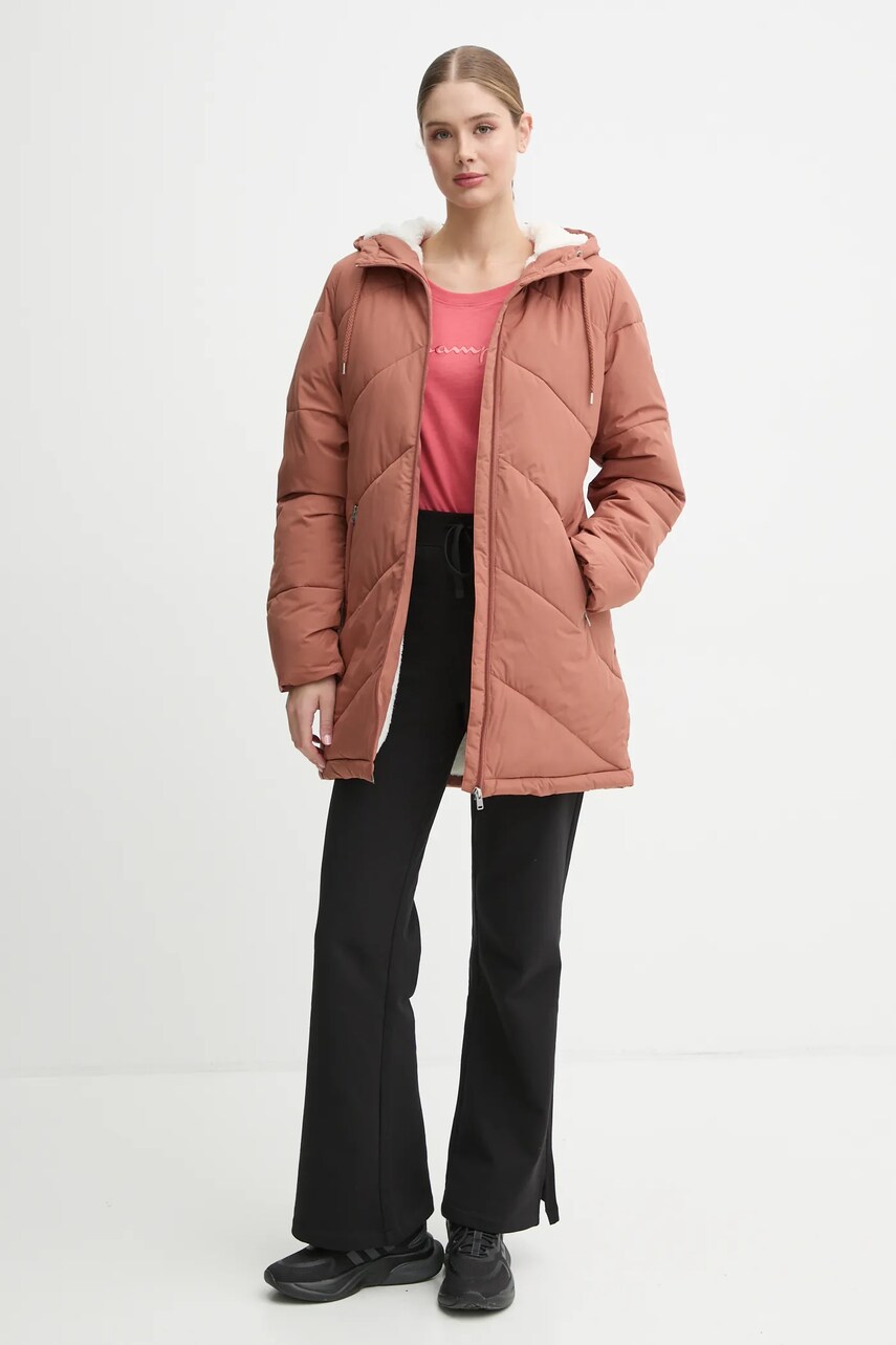Куртка Roxy Better Weather жіноча колір коричневий зимова oversize ERJJK03634