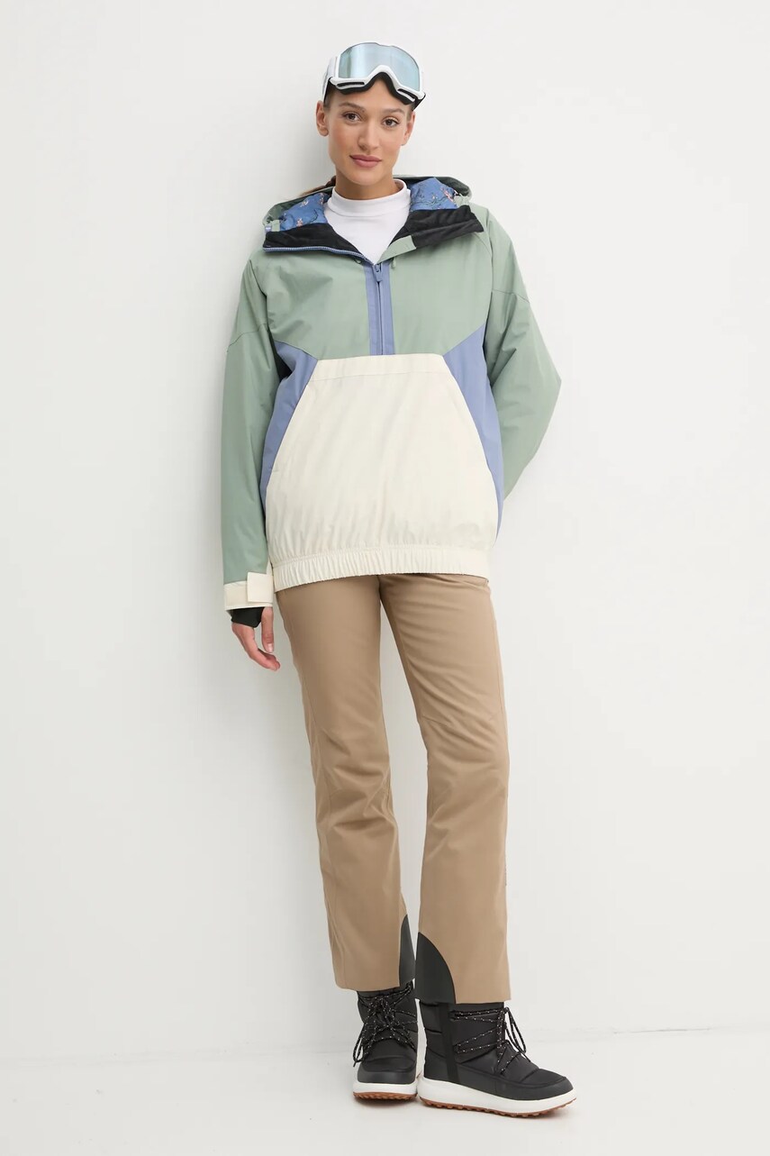 Куртка Roxy x Chloe Kim колір зелений ERJTJ03476