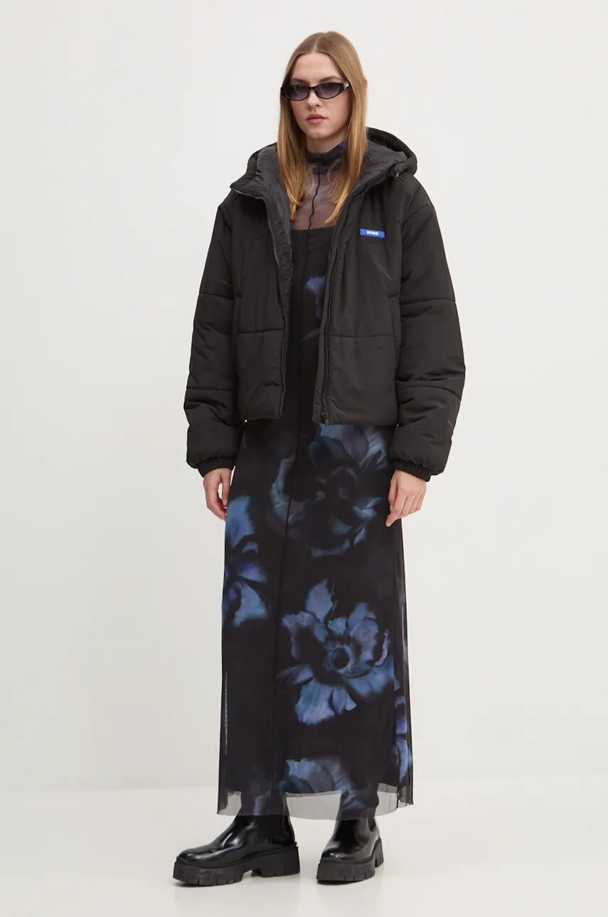 Куртка Hugo Blue жіноча колір чорний зимова oversize 50531870