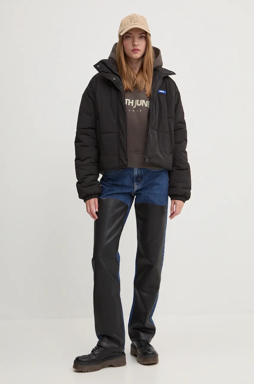 Куртка Hugo Blue жіноча колір чорний зимова oversize 50531891