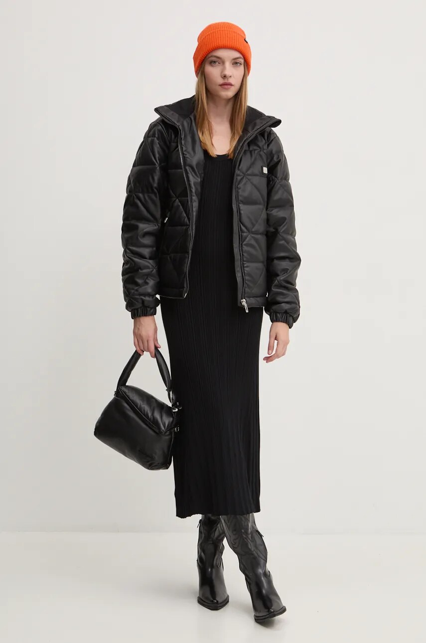 Куртка HUGO жіноча колір чорний зимова oversize 50528715