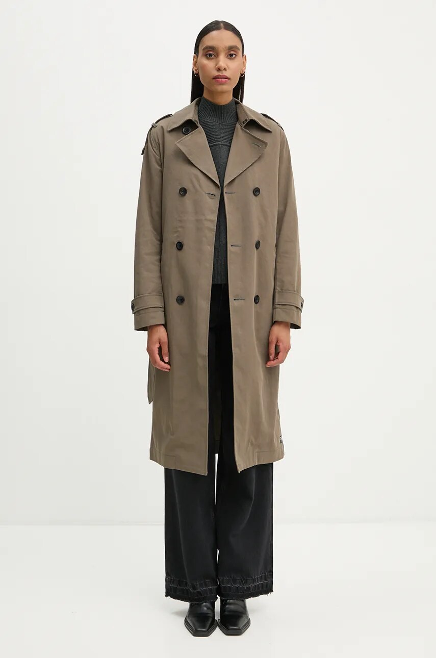 Тренч G-Star Raw жіночий колір зелений перехідний D25197-D728