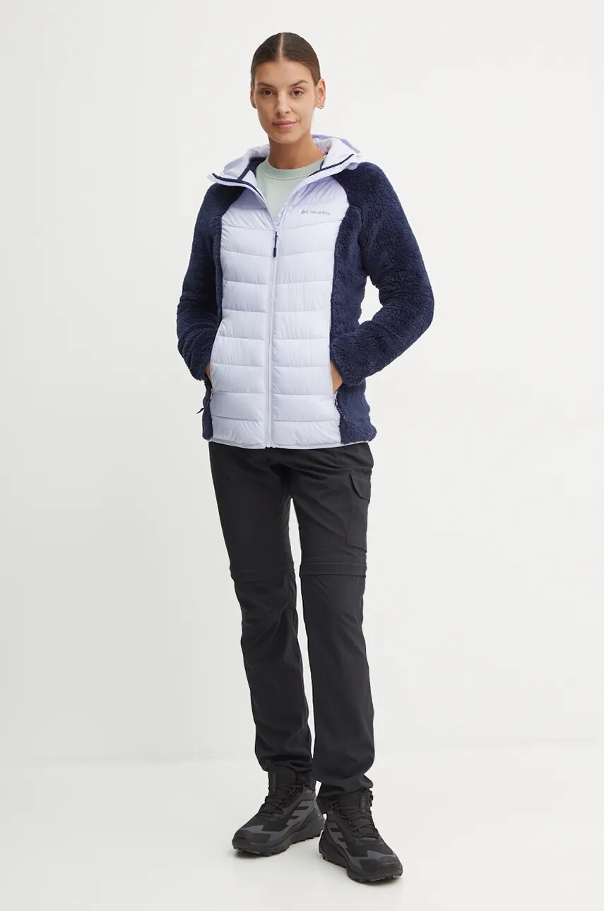 Спортивна куртка Columbia Powder Lite Sherpa Hybrid колір фіолетовий 2089521