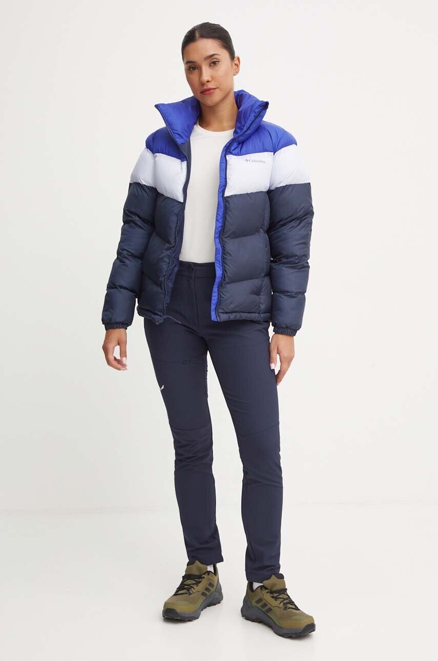Куртка Columbia Puffect Colorblock жіноча колір синій зимова 2088481