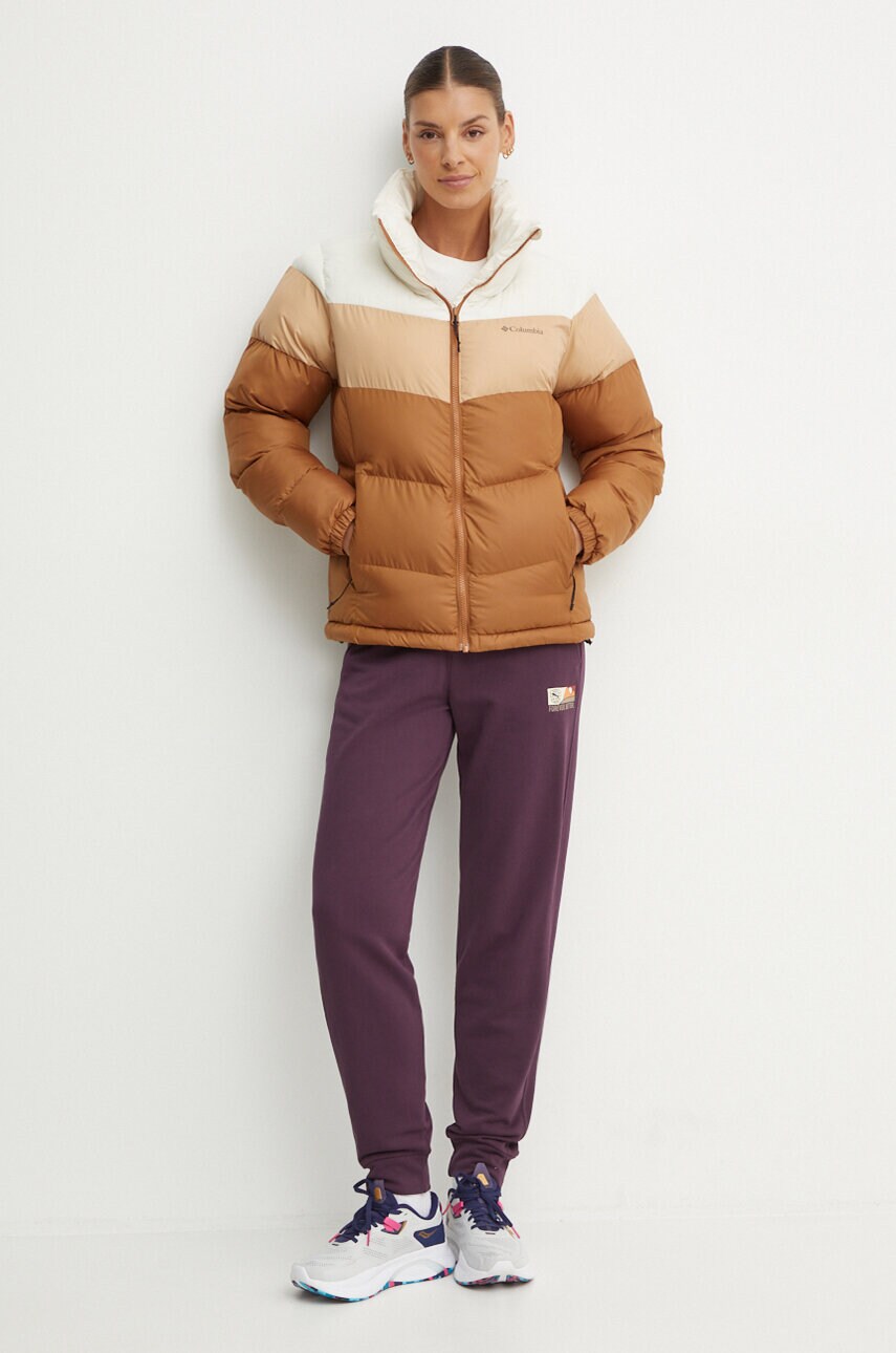 Куртка Columbia Puffect Colorblock жіноча колір коричневий зимова 2088481