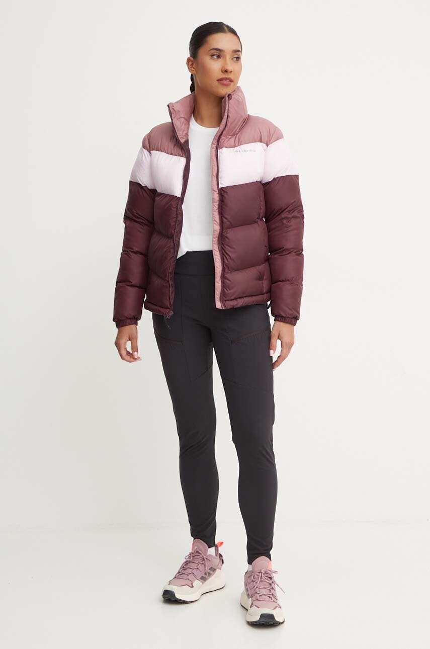 Куртка Columbia Puffect Colorblock жіноча колір бордовий зимова 2088481