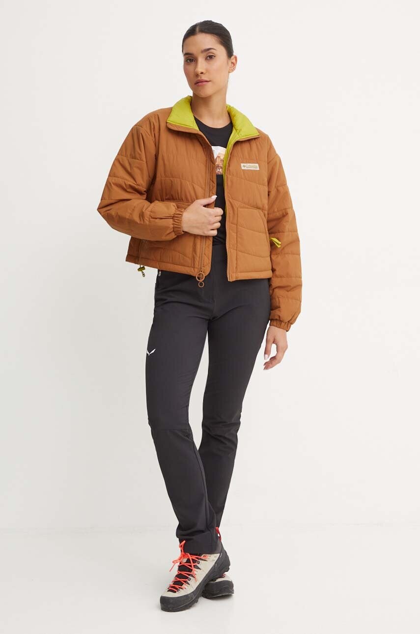 Куртка Columbia Wallowa Insulated жіноча колір коричневий перехідна oversize 2090751
