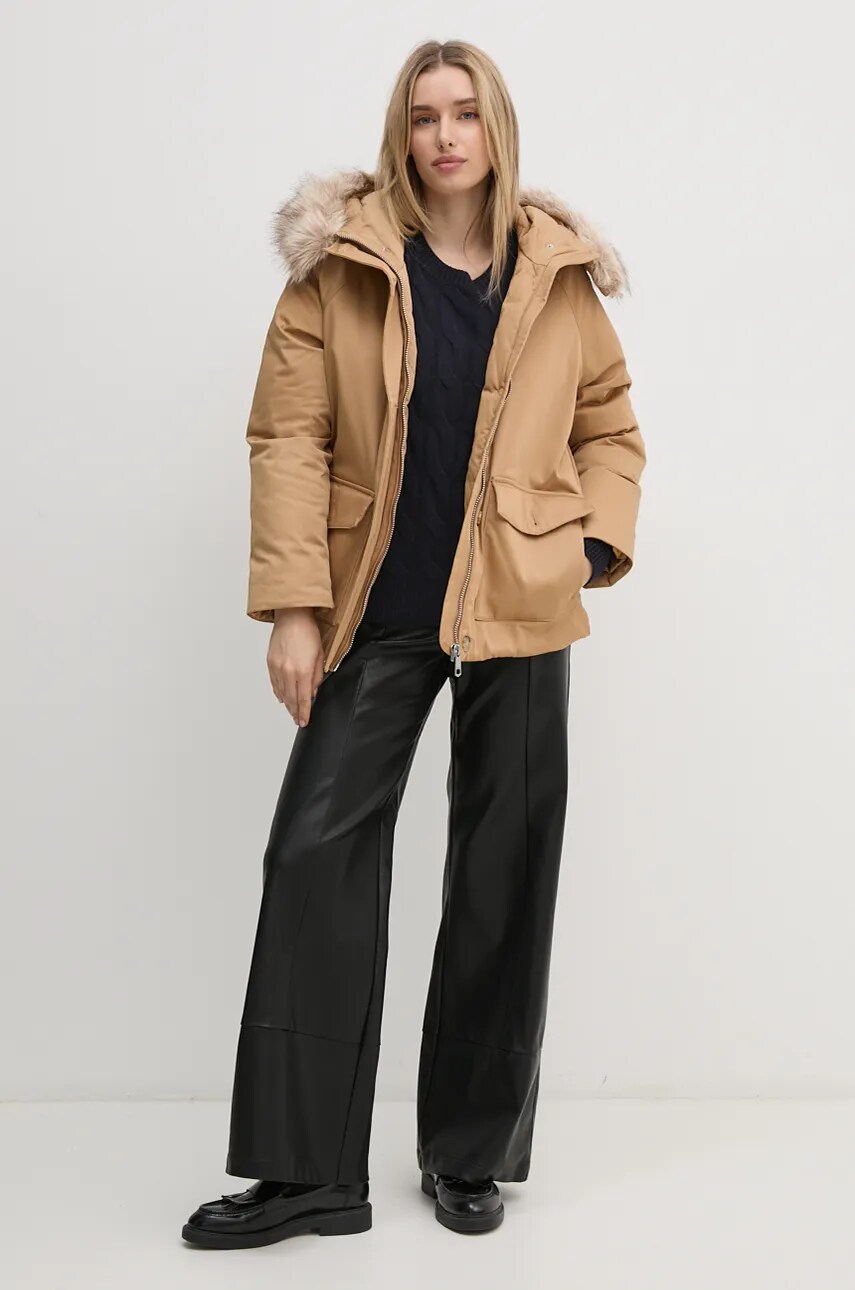 Куртка Tommy Hilfiger жіноча колір бежевий зимова WW0WW42744