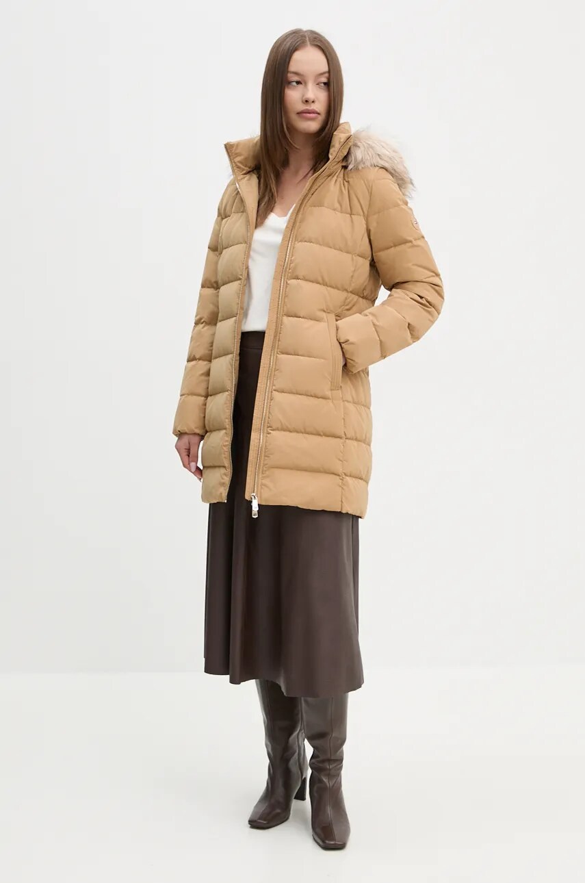 Пухова куртка Tommy Hilfiger жіноча колір бежевий зимова WW0WW43234