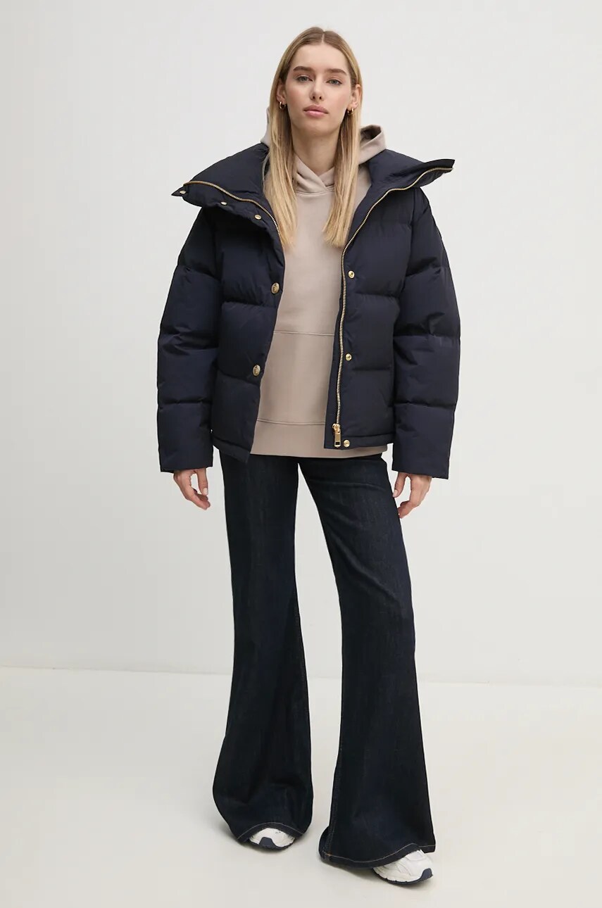 Пухова куртка Tommy Hilfiger жіноча колір синій зимова oversize WW0WW43158