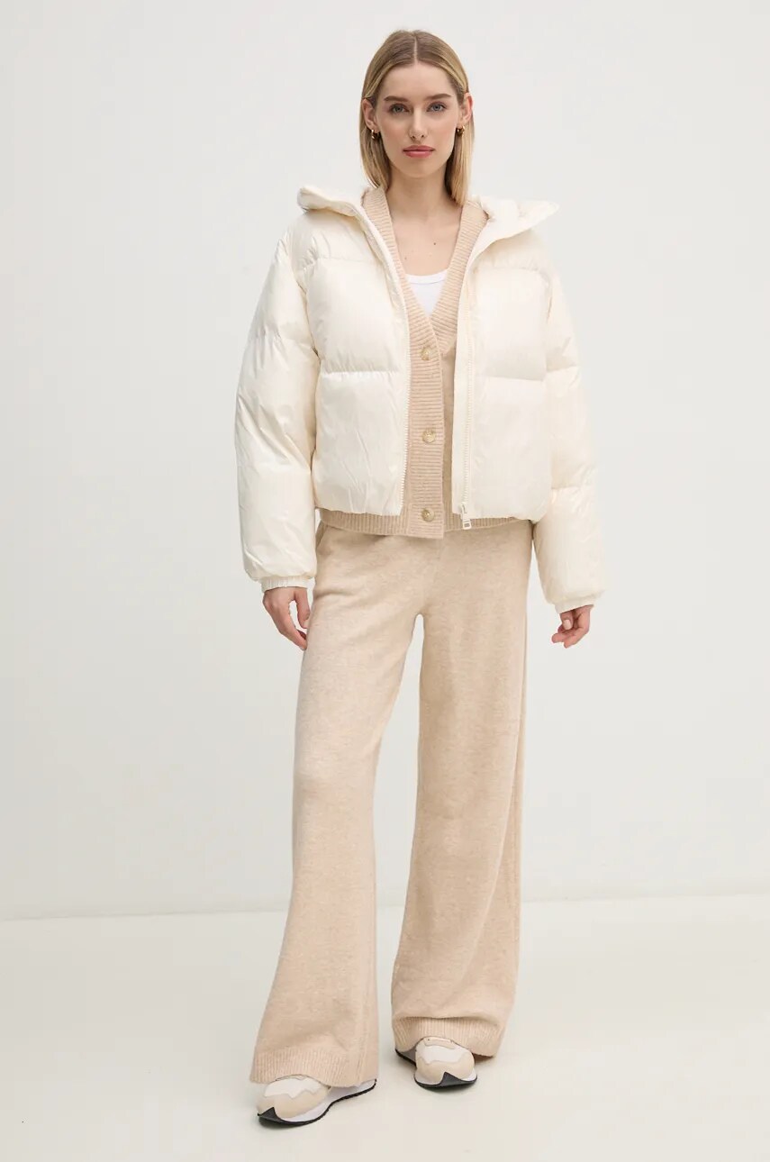 Пухова куртка Tommy Hilfiger жіноча колір бежевий зимова oversize WW0WW43523
