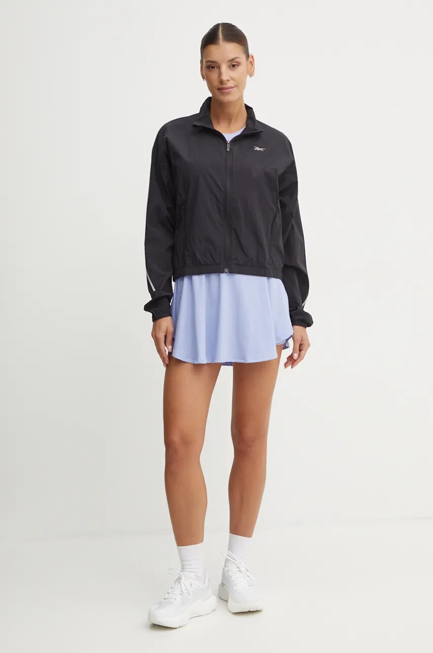 Бігова куртка Reebok Speed колір чорний перехідна oversize 100205704