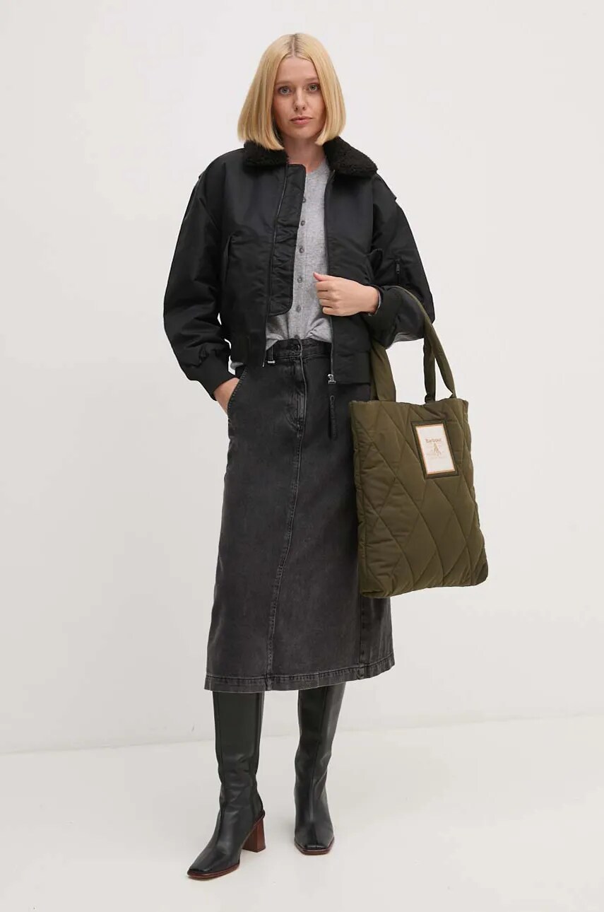 Куртка Calvin Klein Jeans жіноча колір чорний перехідна oversize J20J224115