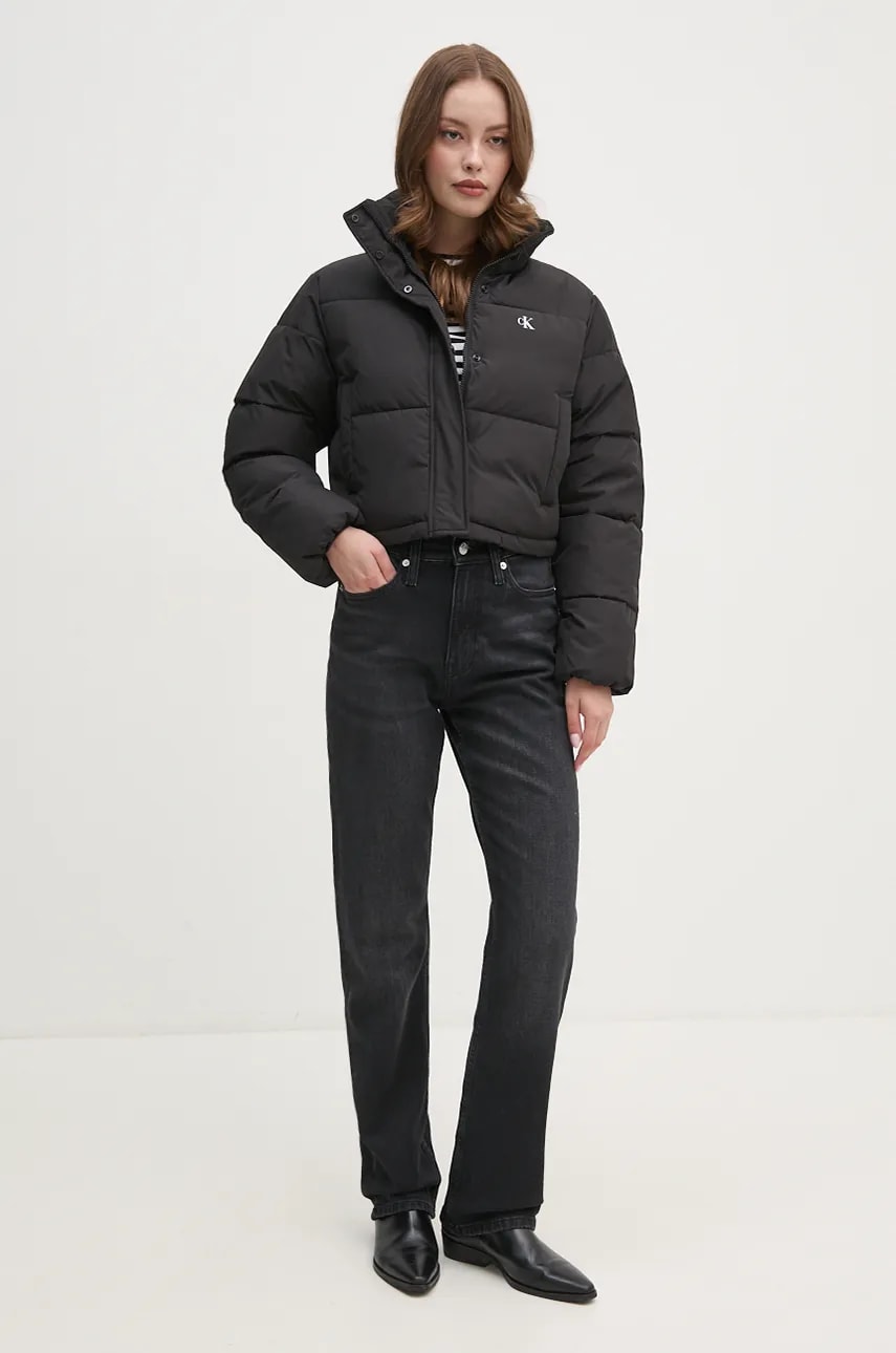 Куртка Calvin Klein Jeans жіноча колір чорний зимова oversize J20J224615