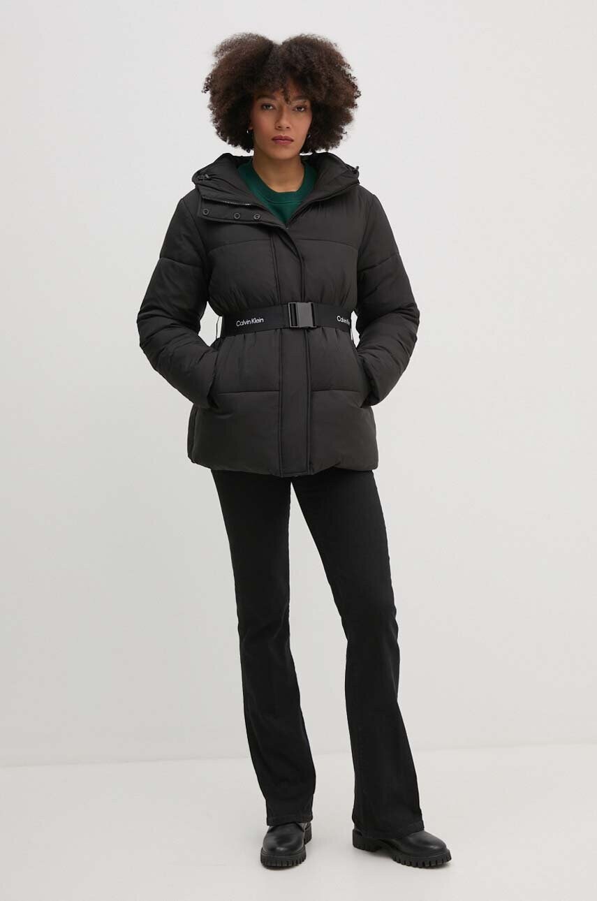Куртка Calvin Klein Jeans жіноча колір чорний зимова J20J224107