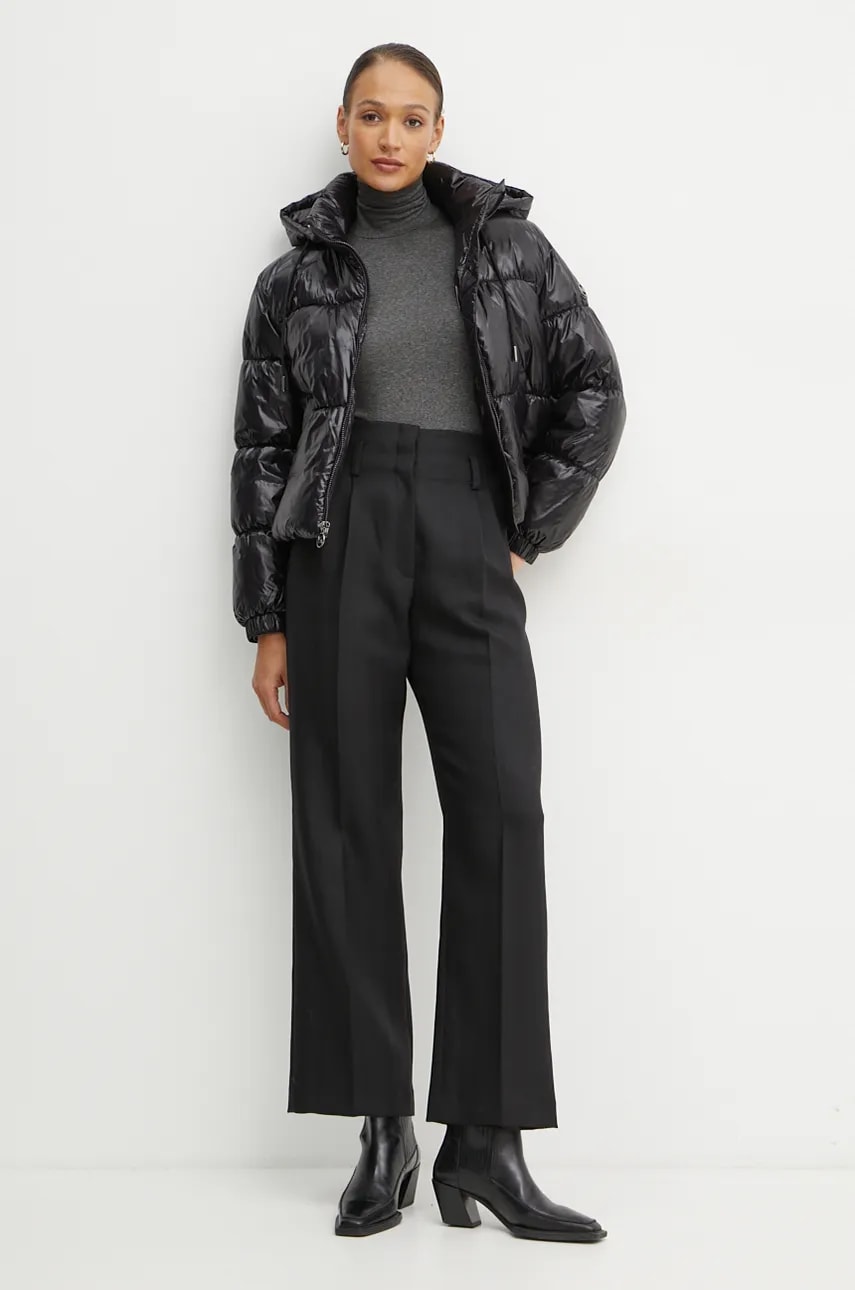 Куртка MICHAEL Michael Kors жіноча колір чорний перехідна oversize 77B6594M42