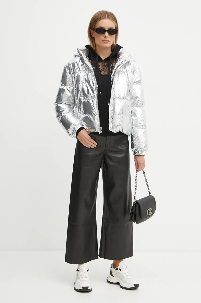 Куртка MICHAEL Michael Kors жіноча колір срібний перехідна oversize 77B6594M42