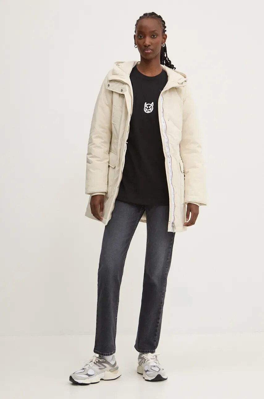 Куртка Tommy Jeans жіноча колір бежевий зимова DW0DW18866