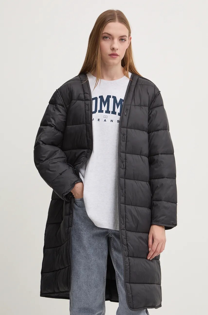 Куртка Tommy Jeans жіноча колір чорний перехідна DW0DW19693