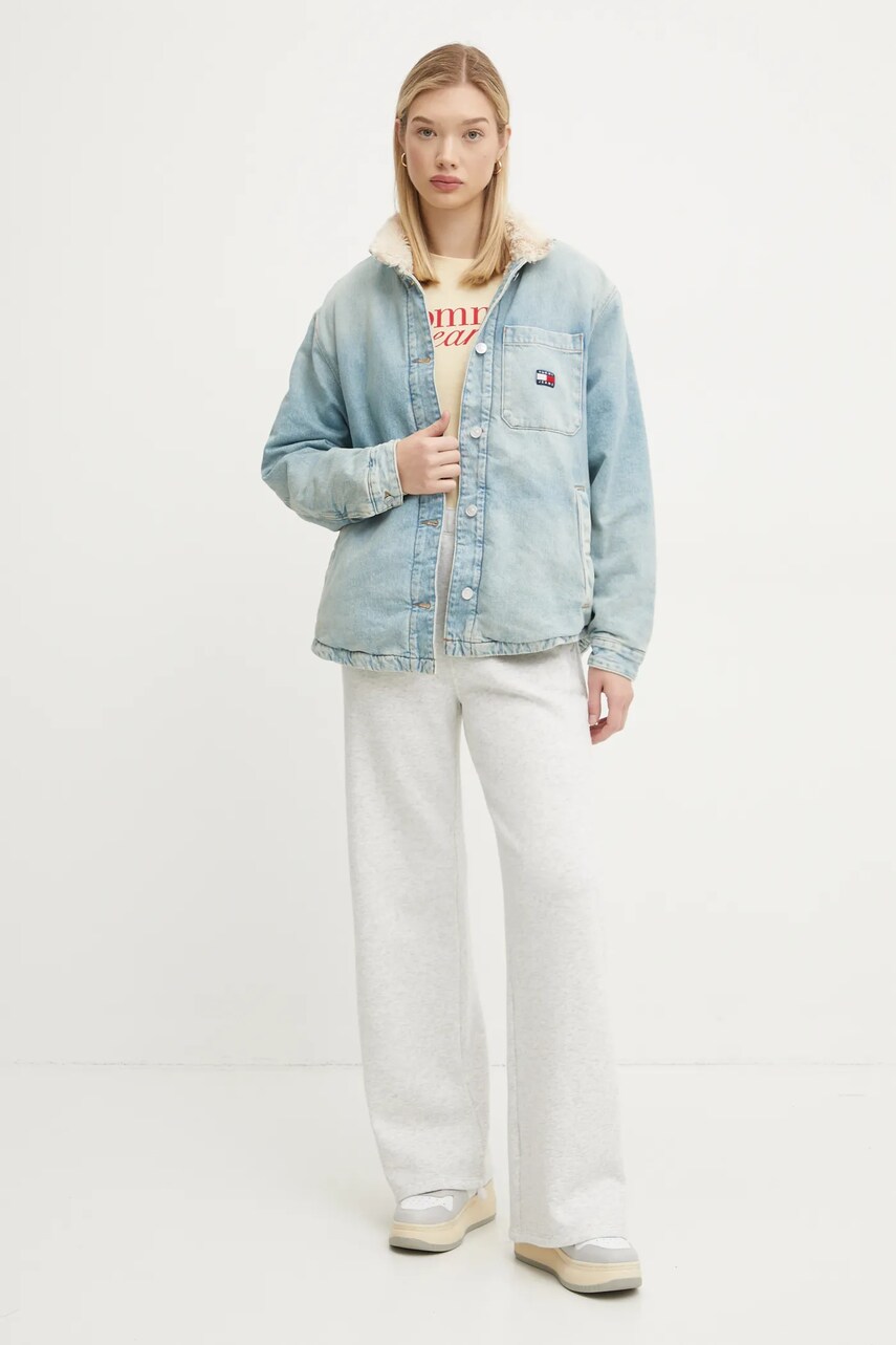 Джинсова куртка Tommy Jeans жіноча перехідна oversize DW0DW19823