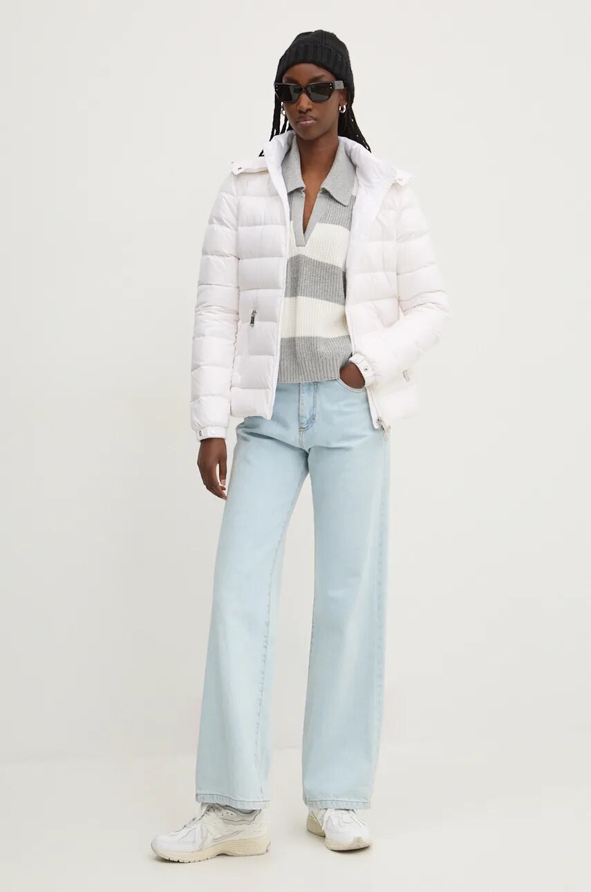 Пухова куртка Tommy Jeans жіноча колір білий зимова DW0DW19926