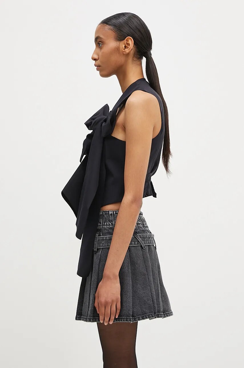 Вовняний жилет AMBUSH Ribbon Vest колір синій однобортний BWEX002F24FAB0014600