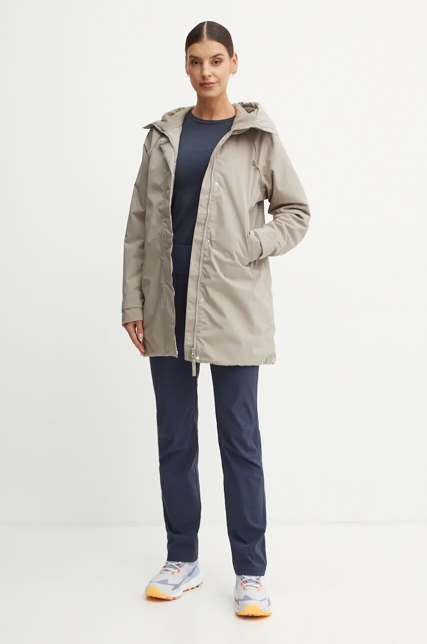 Куртка Helly Hansen VICTORIA INS MID RAIN жіноча колір сірий перехідна 54101
