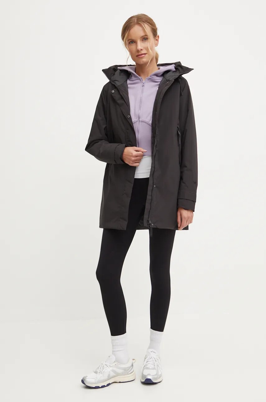 Куртка Helly Hansen VICTORIA INS MID RAIN жіноча колір чорний перехідна 54101
