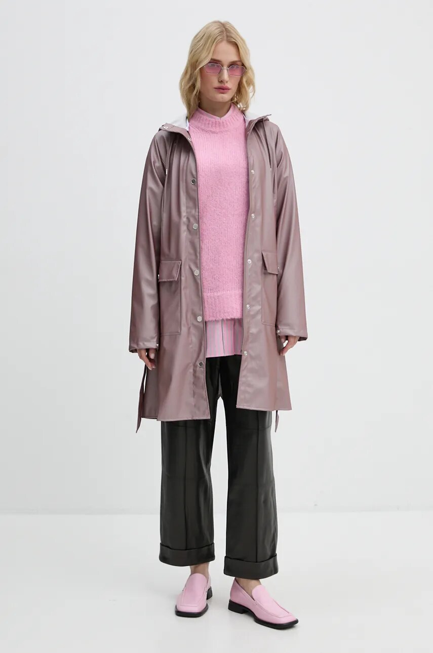 Купити Куртка Rains Curve Jacket W3 жіноча колір фіолетовий перехідна 18130-37 – головне зображення