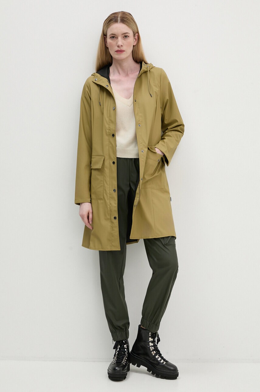 Купити Куртка Rains Curve Jacket W3 жіноча колір зелений перехідна 18130-44 – головне зображення