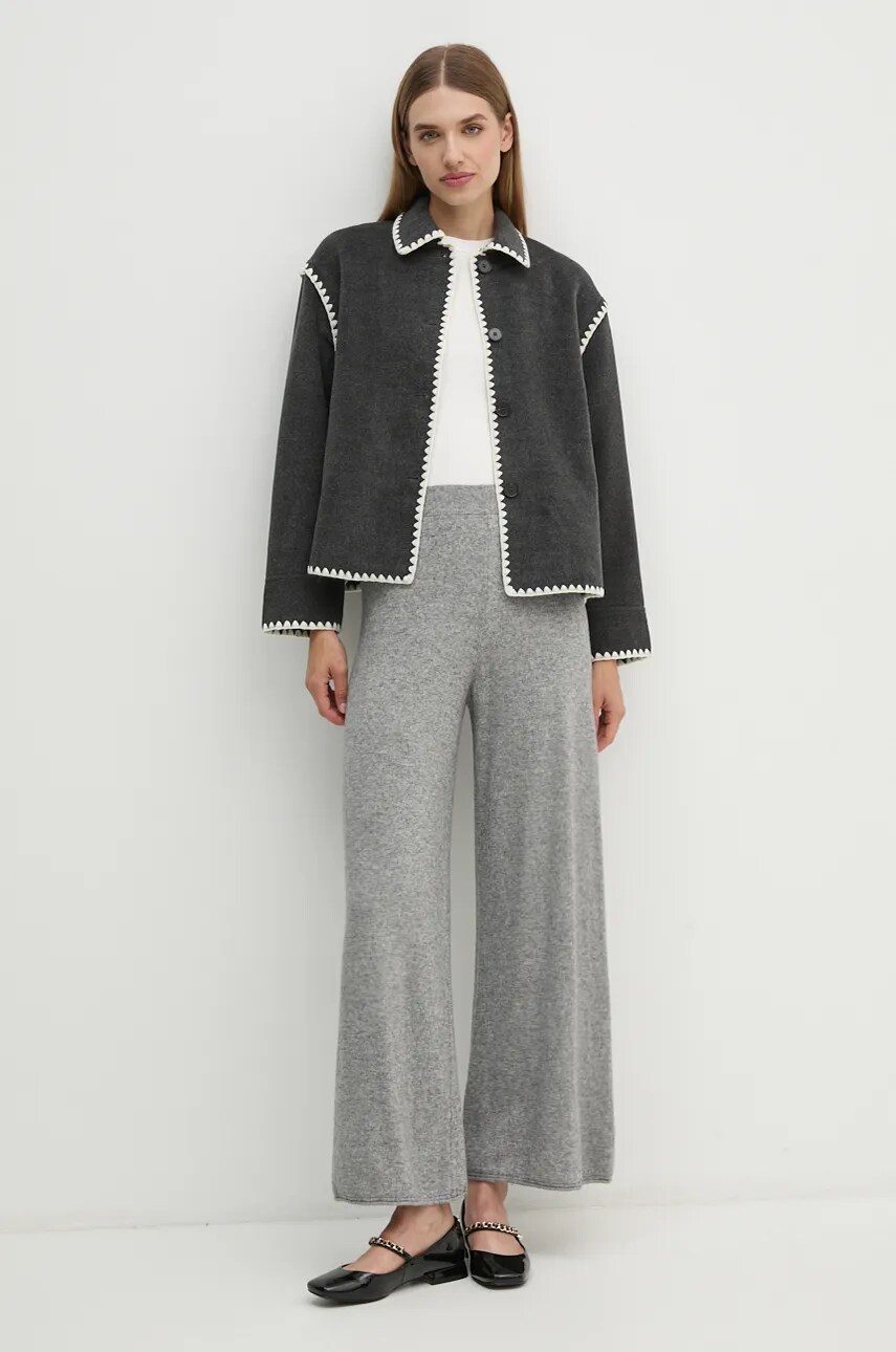 Куртка OUI жіноча колір сірий перехідна oversize 88859