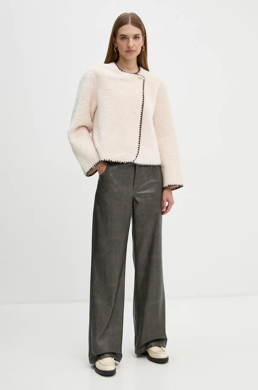 Куртка OUI жіноча колір бежевий перехідна oversize 88997