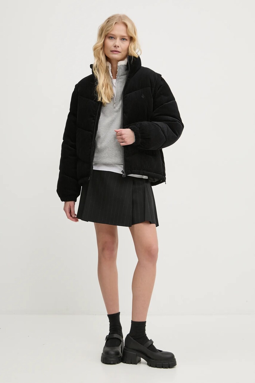 Куртка Volcom жіноча колір чорний зимова oversize B1732300