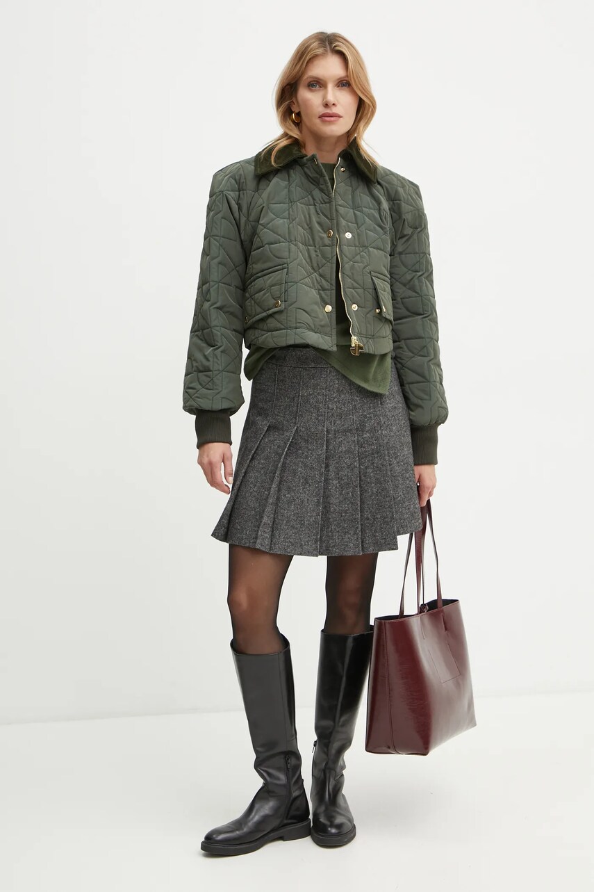 Куртка з домішкою вовни Patou колір зелений перехідна oversize OU0270188