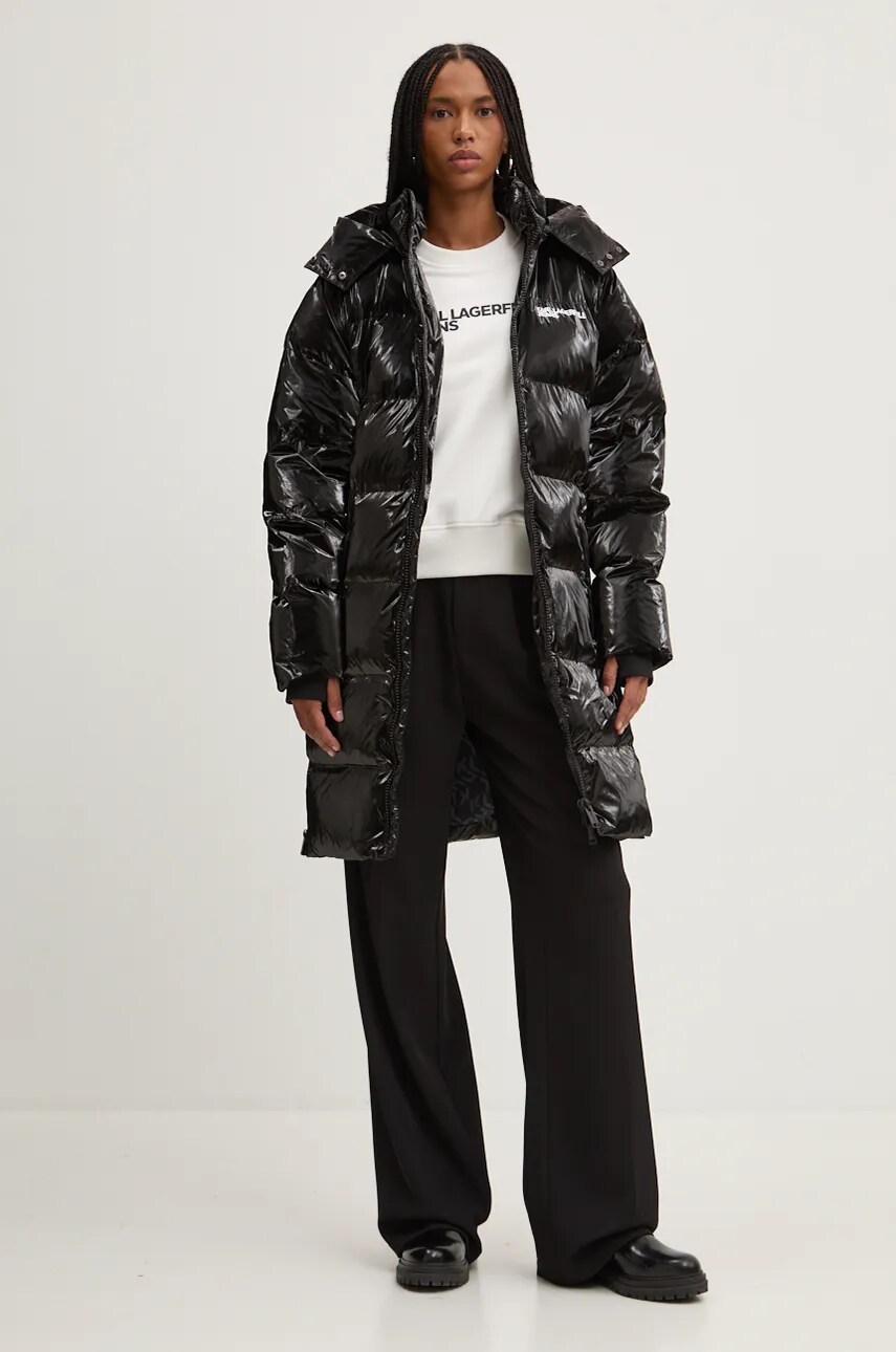 Куртка Karl Lagerfeld Jeans жіноча колір чорний зимова oversize 246J1506