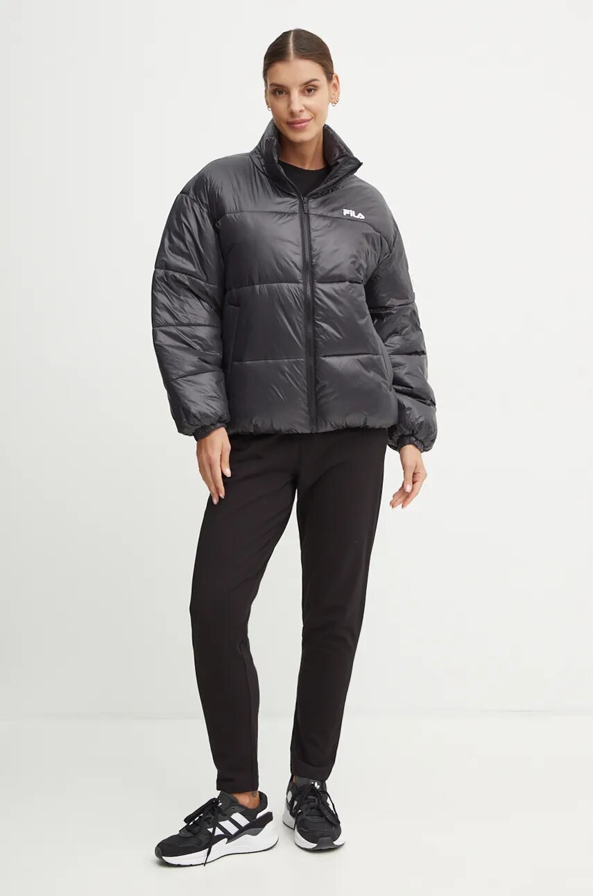 Куртка Fila Lepe жіноча колір чорний зимова oversize FAW0904