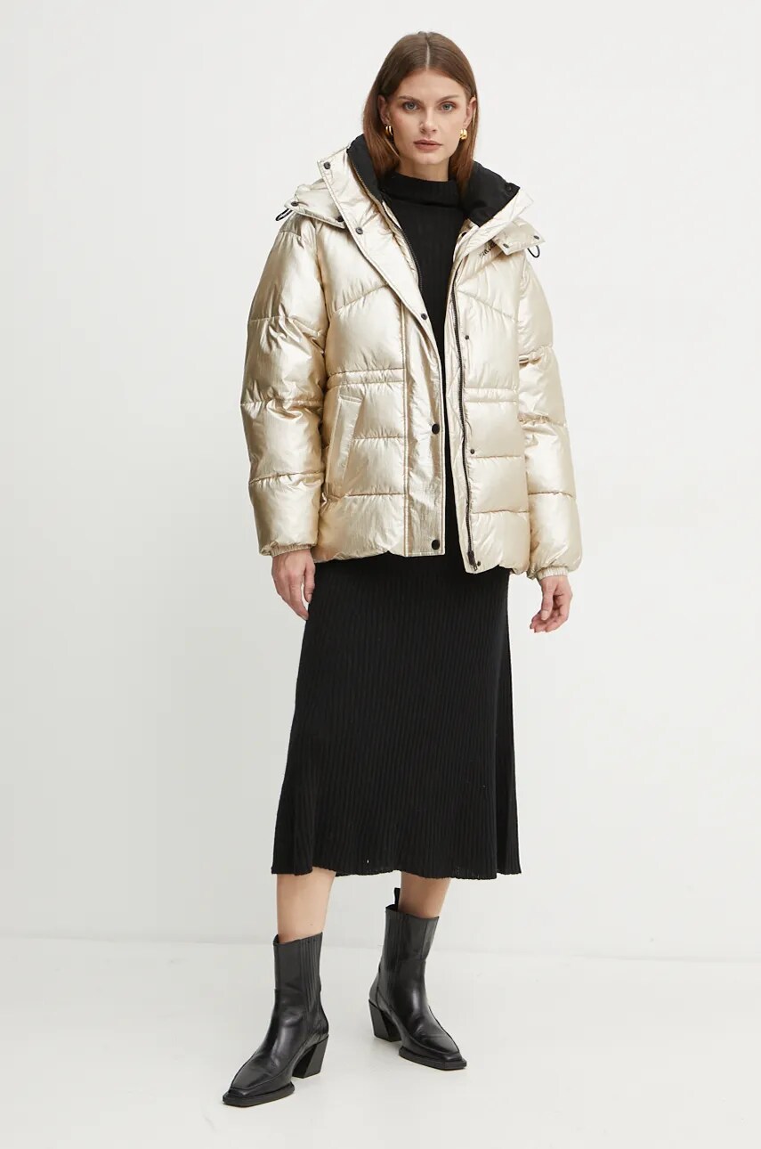 Куртка Karl Lagerfeld жіноча колір золотий зимова oversize 246W1504