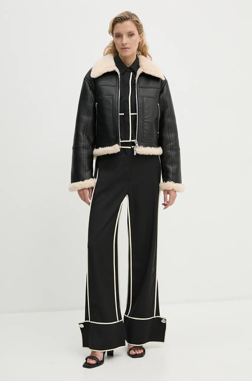 Куртка A.L.C. Avery жіноча колір чорний перехідна oversize 1JAKT00876