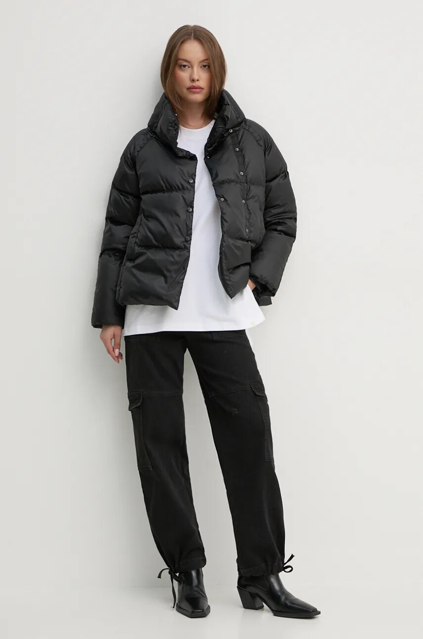 Пухова куртка Hetrego KATE жіноча колір чорний зимова oversize 8N620