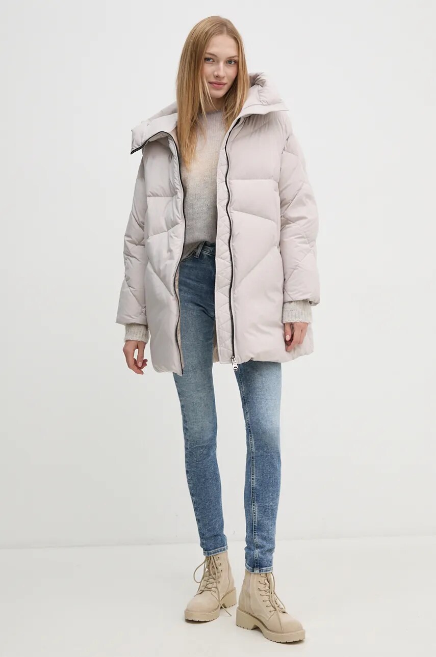 Пухова куртка Hetrego ELLIE жіноча колір бежевий зимова oversize 8N699