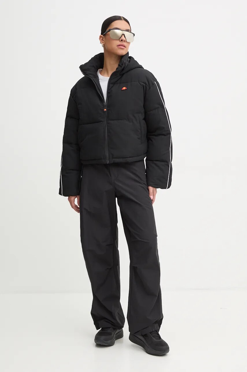 Куртка Ellesse KSAMIL жіноча колір чорний перехідна oversize SGX20932
