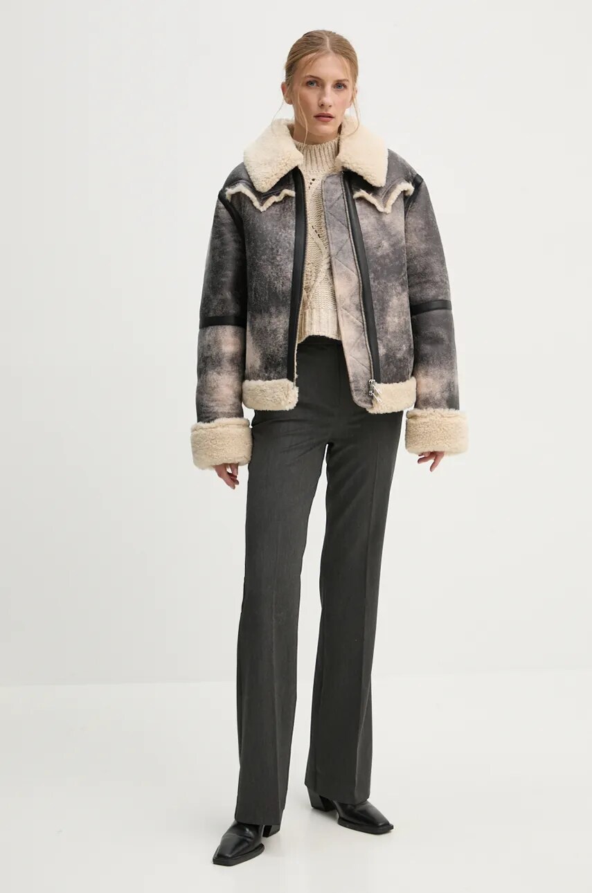Куртка Stand Studio Lessie Jacket жіноча колір сірий перехідна oversize 61957-9073