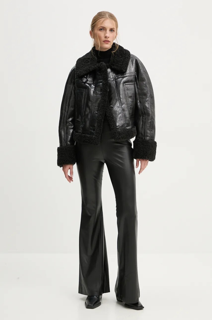 Куртка Stand Studio Aby Jacket жіноча колір чорний перехідна oversize 62258-9143