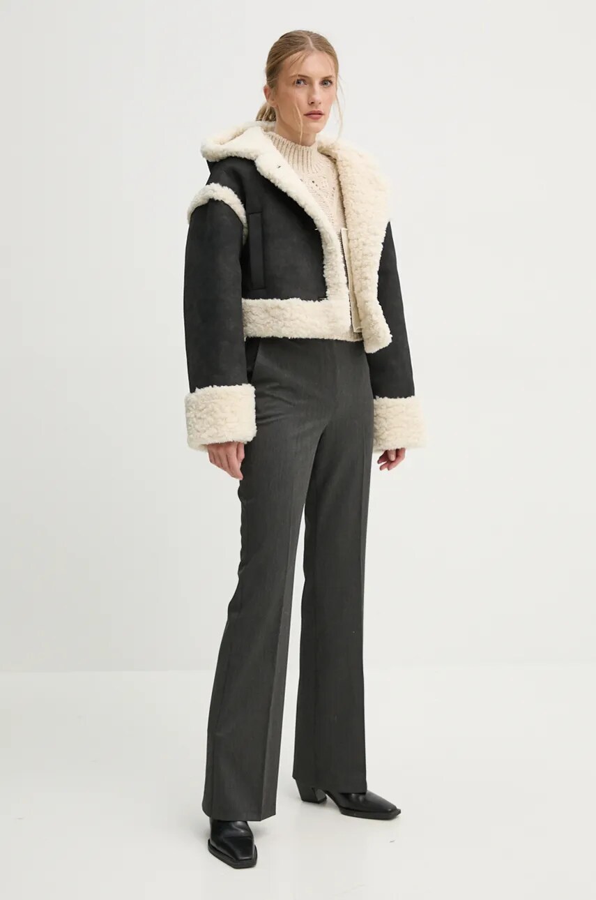 Куртка Stand Studio London Jacket жіноча колір чорний перехідна oversize 66341-9142