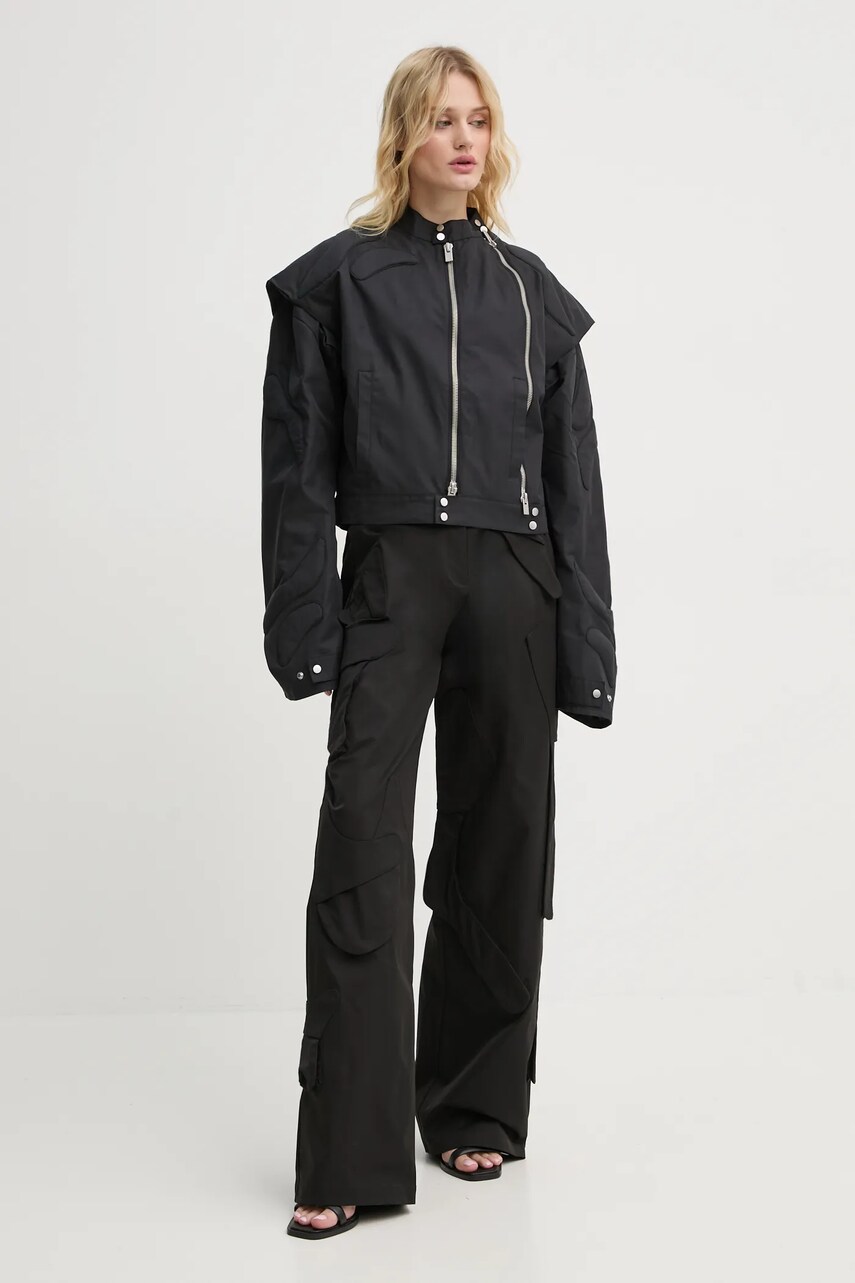 Куртка Heliot Emil жіноча колір чорний перехідна oversize HE.W.02.105.BLK01