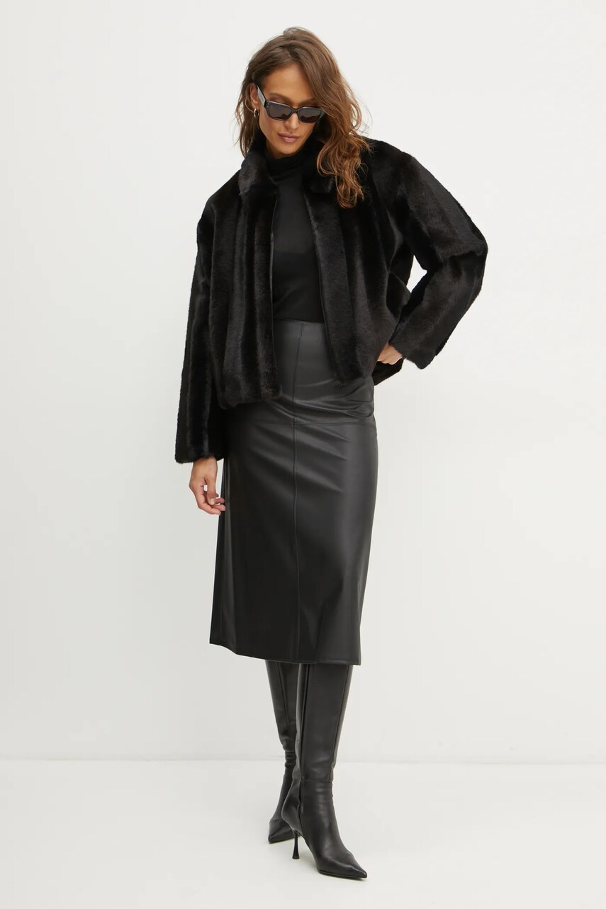 Куртка Bardot SYLVIE жіноча колір чорний перехідна oversize 59474JB2
